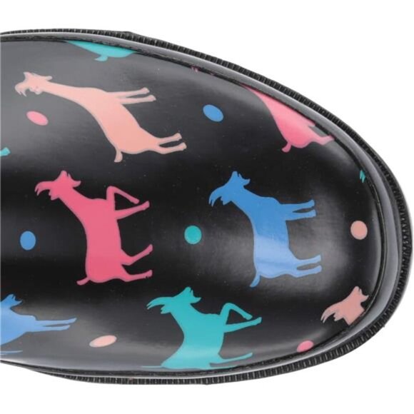 NEW Women's Unique Printed Tall 100% Waterproof Rain Boot Adjustable Strap - Picture 5 of 6